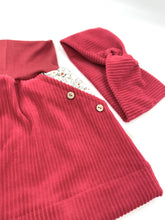 Lade das Bild in den Galerie-Viewer, Bio Breidcord Rock Rot Blümchen mit oder ohne Haarband