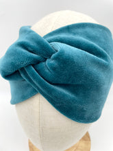 Lade das Bild in den Galerie-Viewer, Haarband aus Samt in Petrol für Damen & Kinder
