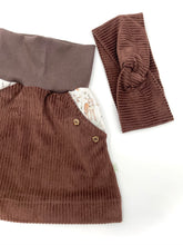 Lade das Bild in den Galerie-Viewer, Bio Breidcord Rock Braun Eselfamilie mit oder ohne Haarband