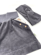 Lade das Bild in den Galerie-Viewer, Bio Breidcord Rock Grau Rotkehlchen mit oder ohne Haarband