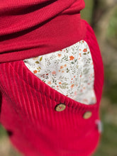 Lade das Bild in den Galerie-Viewer, Bio Breidcord Rock Rot Blümchen mit oder ohne Haarband