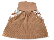 Lade das Bild in den Galerie-Viewer, Bio Breidcord Rock Haselnuss Waldtiere Fuchs Reh mit oder ohne Haarband