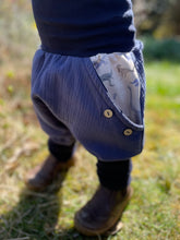 Lade das Bild in den Galerie-Viewer, MUSSELIN-HOSE Blau Dinosaurier