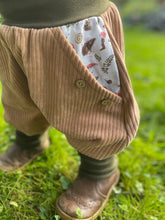 Lade das Bild in den Galerie-Viewer, CORDNICKY-H0SE Haselnuss/Khaki Zwerg Pilz Fuchs