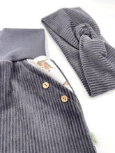 Lade das Bild in den Galerie-Viewer, Bio Breidcord Rock Grau Rotkehlchen mit oder ohne Haarband