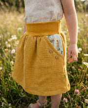 Lade das Bild in den Galerie-Viewer, Musselin Rock Senfgelb Feen Sommer mit oder ohne Haarband