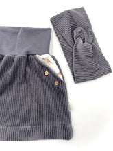 Lade das Bild in den Galerie-Viewer, Bio Breidcord Rock Grau Rotkehlchen mit oder ohne Haarband