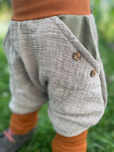 Lade das Bild in den Galerie-Viewer, MUSSELIN-HOSE NATUR MELIERT