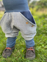Lade das Bild in den Galerie-Viewer, MUSSELIN-HOSE BLAUMELIERT BLAUGESTREIFT/BLAU