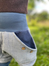 Lade das Bild in den Galerie-Viewer, MUSSELIN-HOSE BLAUMELIERT BLAUGESTREIFT/BLAU