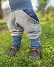 Lade das Bild in den Galerie-Viewer, MUSSELIN-HOSE BLAUMELIERT BLAUGESTREIFT/BLAU