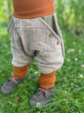 Lade das Bild in den Galerie-Viewer, MUSSELIN-HOSE NATUR MELIERT
