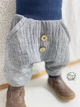 Lade das Bild in den Galerie-Viewer, MUSSELIN-HOSE BLAUMELIERT UNI