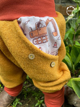 Lade das Bild in den Galerie-Viewer, WOLLWALK-HOSE SENFGELB BAUSTELLE BAGGER