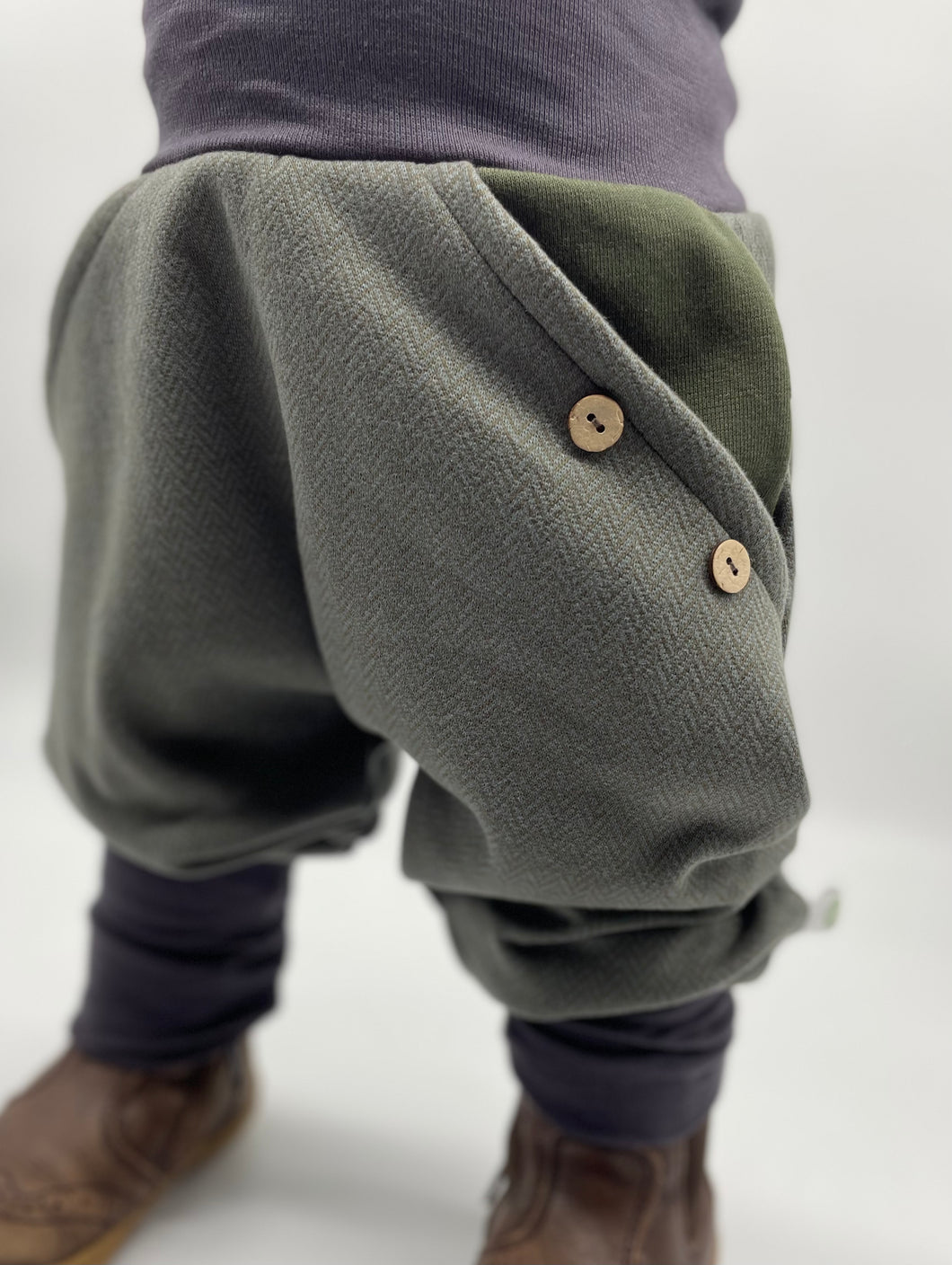 FISCHGRÄT-HOSE KHAKI/GRAU