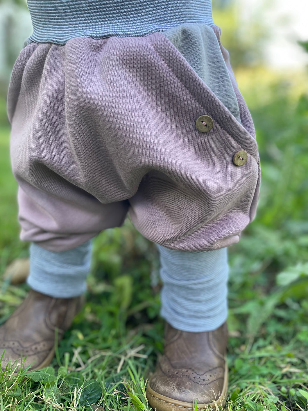 BIO SOFT SWEAT HOSE Altrosa/Grau Uni Taschen Mitwachsend