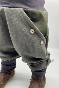 FISCHGRÄT-HOSE KHAKI/GRAU