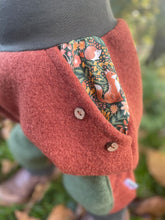 Lade das Bild in den Galerie-Viewer, WOLLWALK-HOSE Rost/Khaki Fuchs Igel Eule Taschen Kniepatches
