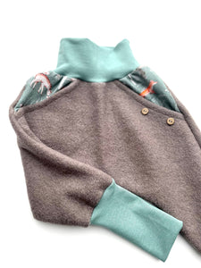 WOLLWALK-HOSE GRAU WALDTIERE MINT