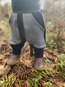 WOLLWALK-HOSE DUNKELBLAU FISCHGRÄTMUSTER