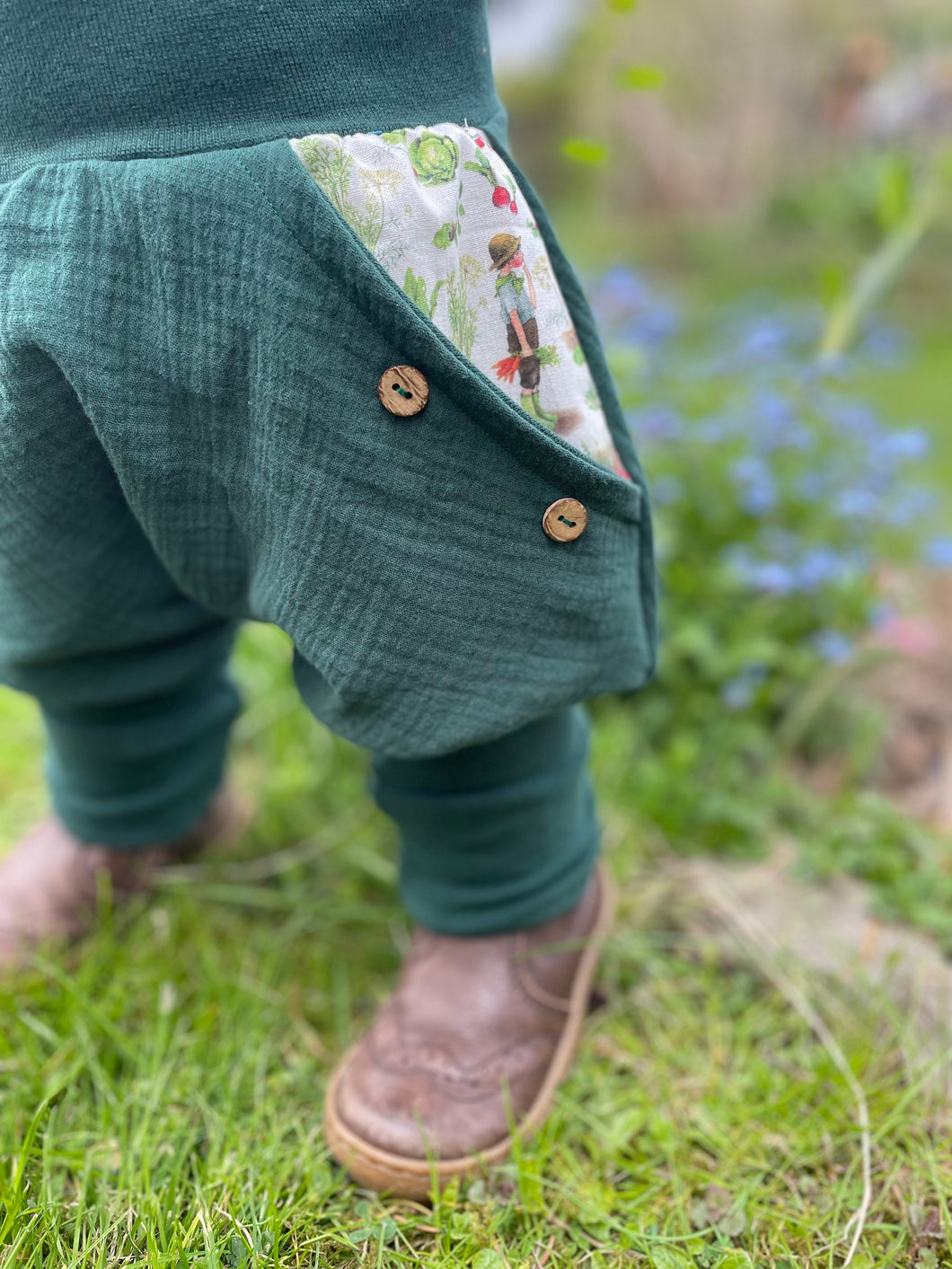 MUSSELIN-HOSE WALDGRÜN ERNTEZEIT